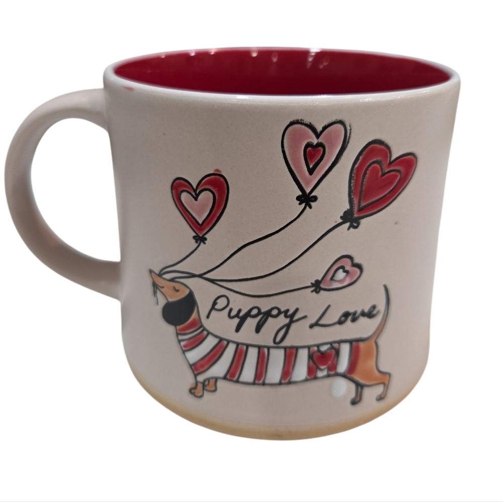 ❤️▪️Spectrum Designz▪️Puppy Love Dixie Dog 17oz  Mug with Heart Balloons